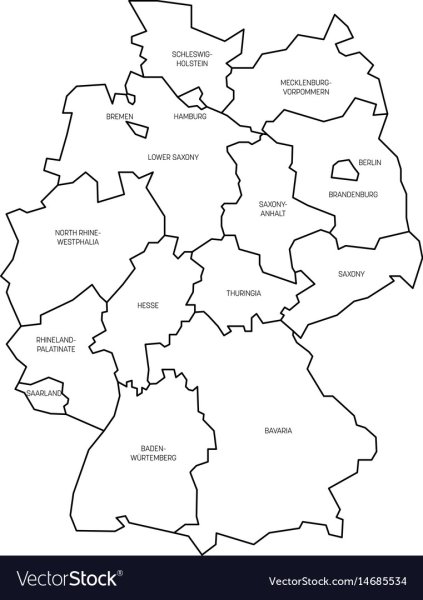 Географическая карта Германии контурная