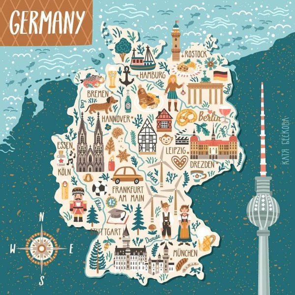 Рисунки карта германии (41 фото)