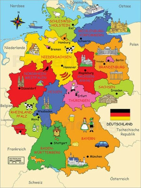 Карта Германии красивая