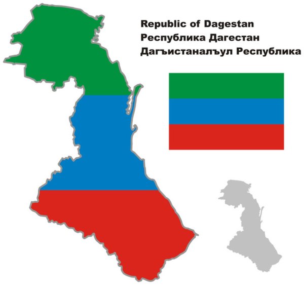Карта Дагестана контур