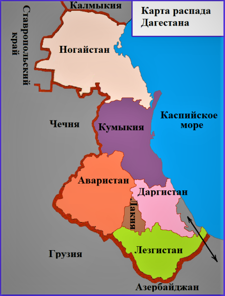 Территория Дагестана на карте