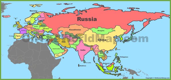 Карта Евразии