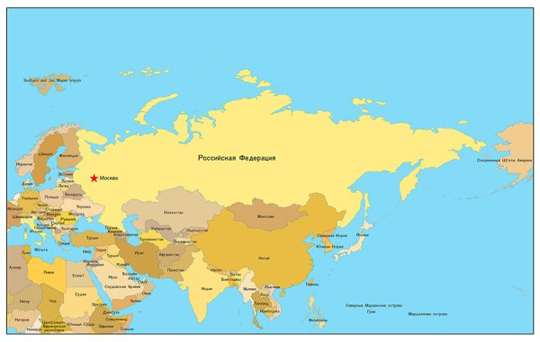 Политическая карта Евразии
