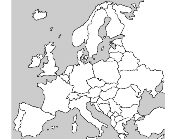 Карта Европы 1939 года белая