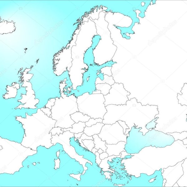 Политическая карта Европы пустая