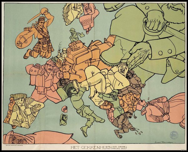 Карикатурная карта Европы 1914