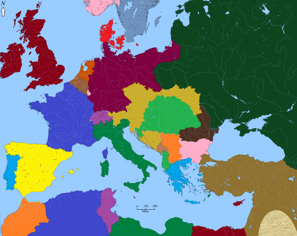Map of Europe 1914