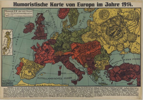 Карта Европы 1914 года