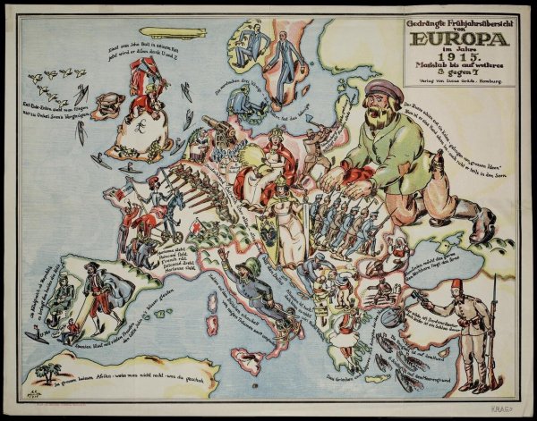 Сатирическая карта Европы 1914