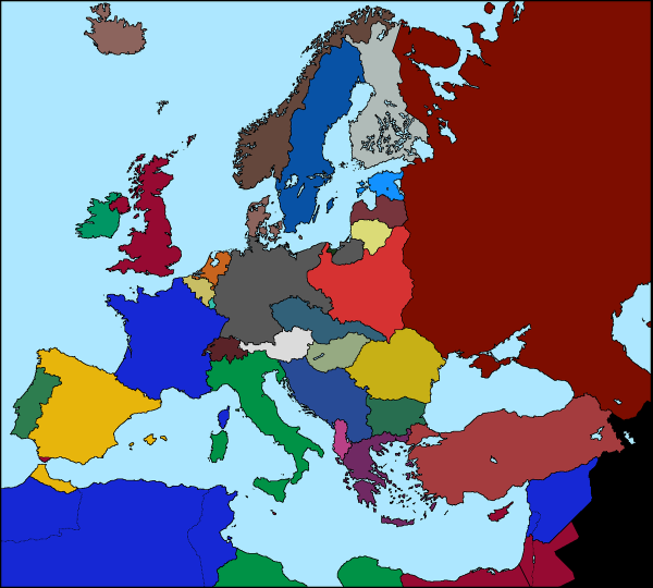 Карта Европы 1936 года