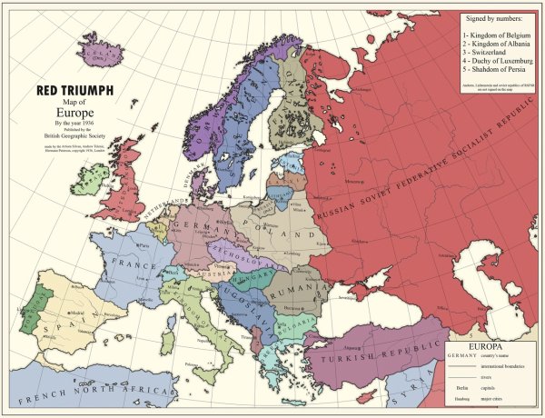 Политическая карта Европы 1936