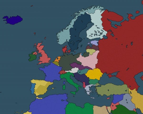 Карта Европы 1936 года белая