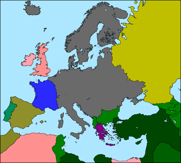 Карта Европы 1918 года белая