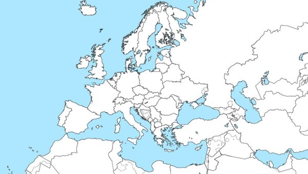 Карта Европы 1936 для маппинга белая