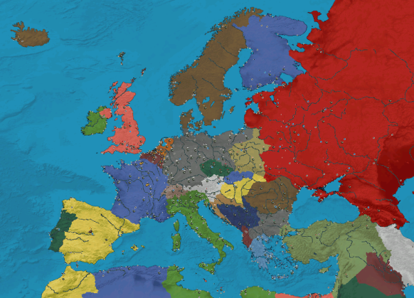 Kaiserreich Map Europe 1914 год