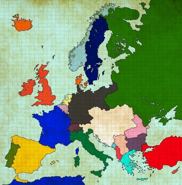 Карта Европы 1914 маппинг