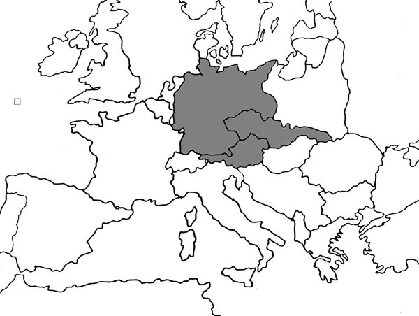 Контурная политическая карта Европы 1939
