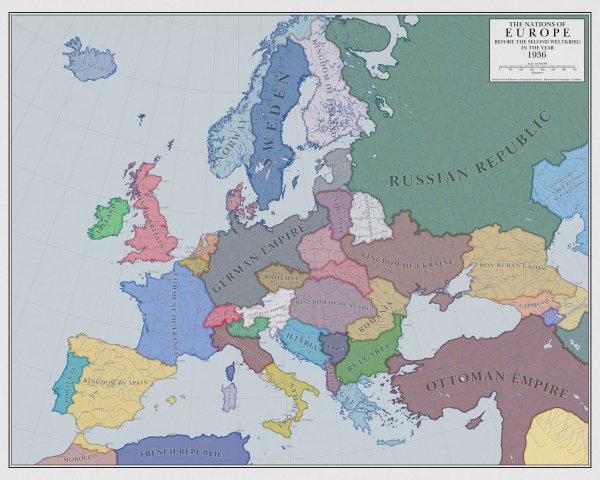 Map of Europe 1936