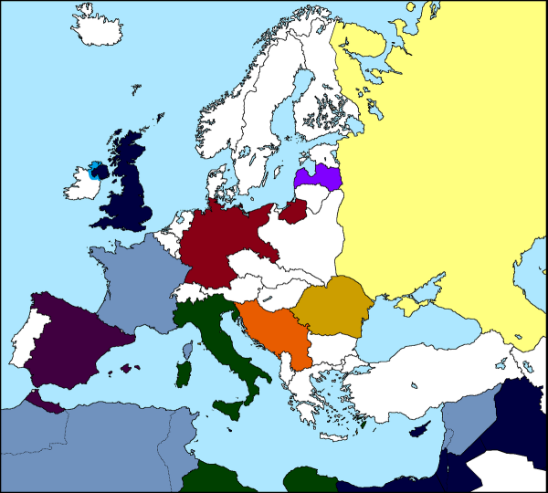 Map of Europe 1936