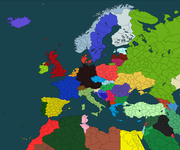 Карта Европы с провинциями hoi4