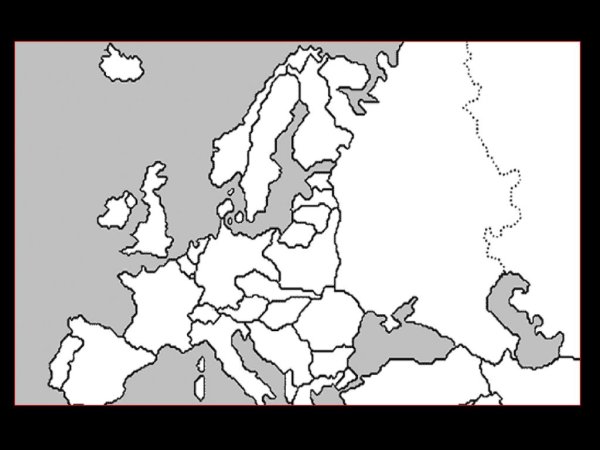 Карта Европы 1939 белая
