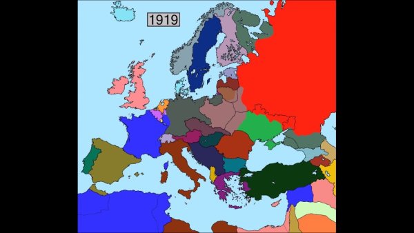 Карта Европы 1919 года политическая
