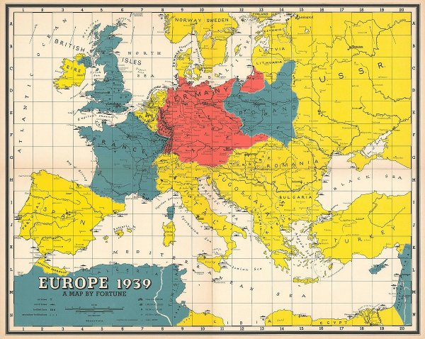 Политическая карта Европы до 1939