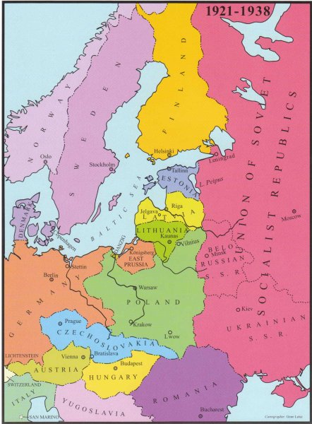 Границы Европы 1939 года карта