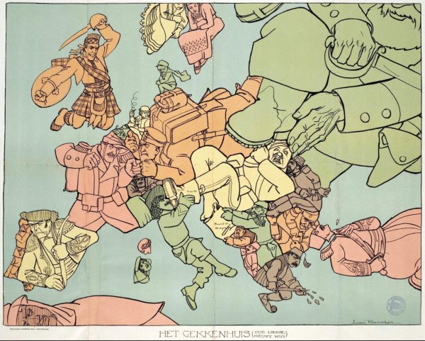 Карикатурная карта Европы 1914