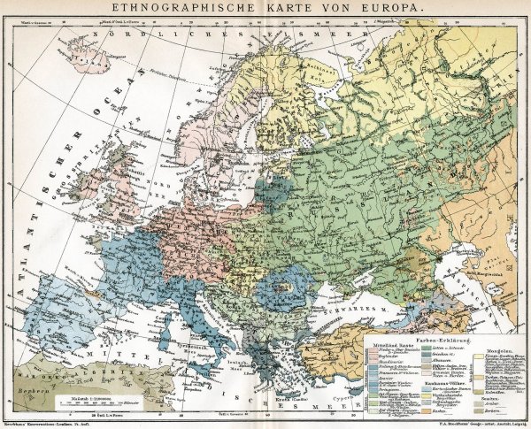 Этнографическая карта Европы 1900