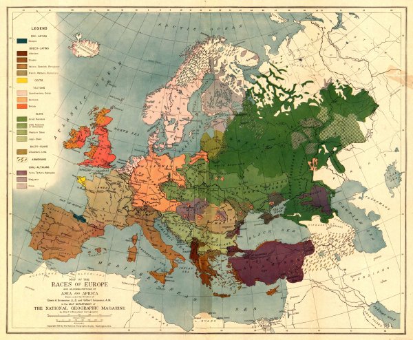 Этнографическая карта европейской России 1875