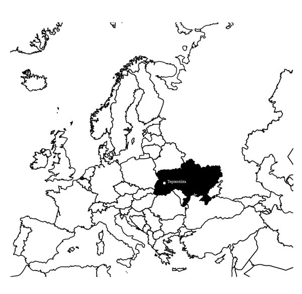 Контурная политическая карта Европы 1939