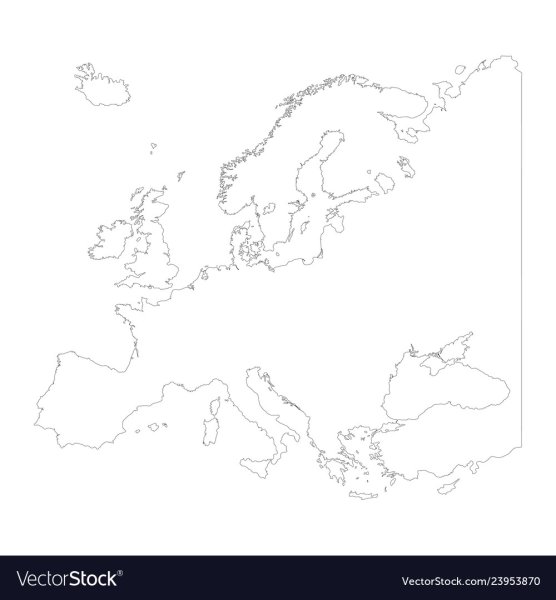 Карта Европы очертания