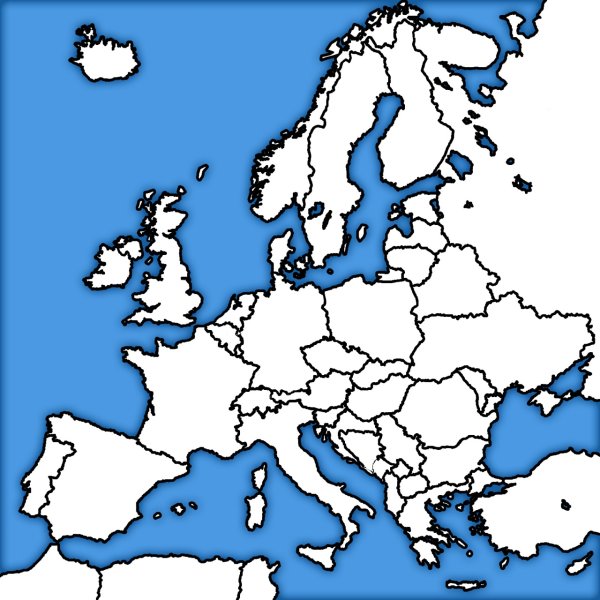 Карта Европы пустая
