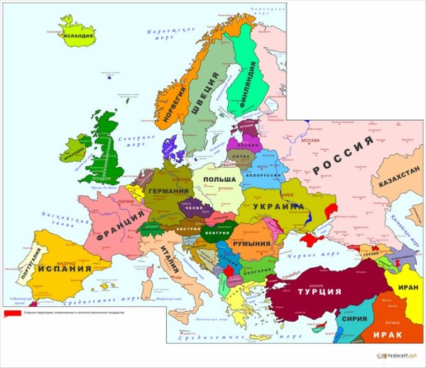 Политическая карта Европы 2022 года