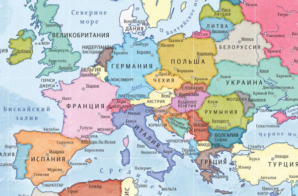 Испания на карте Европы