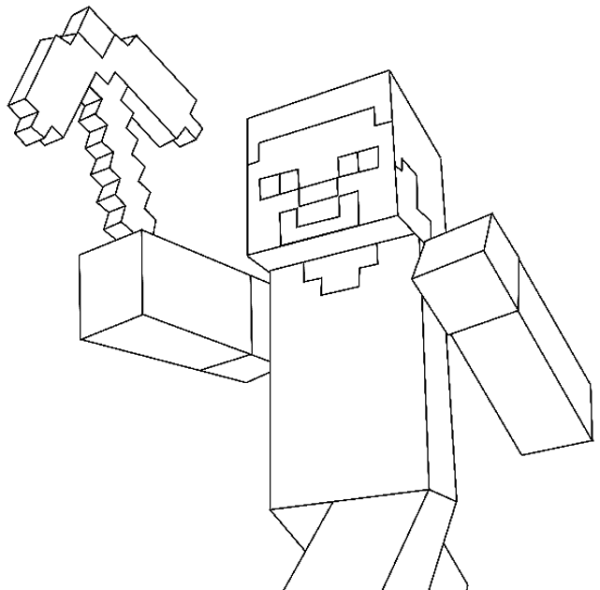 Steve Minecraft раскраска