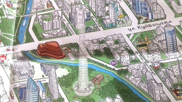 Стилизованная карта Екатеринбурга