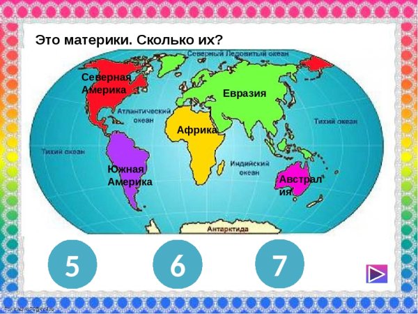 Материки на карте