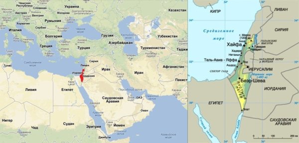 Израиль карта географическая