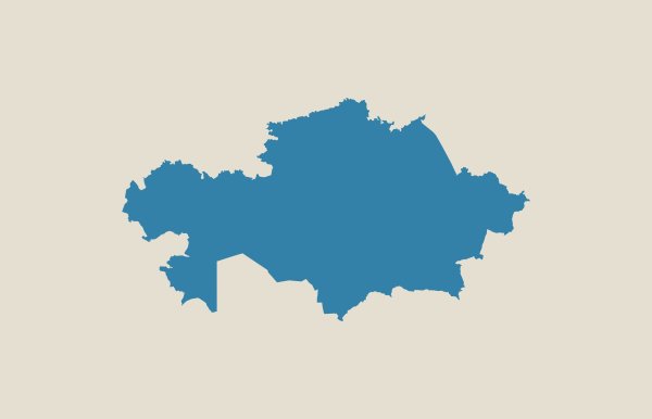 Контурная карта Казахстана с городами