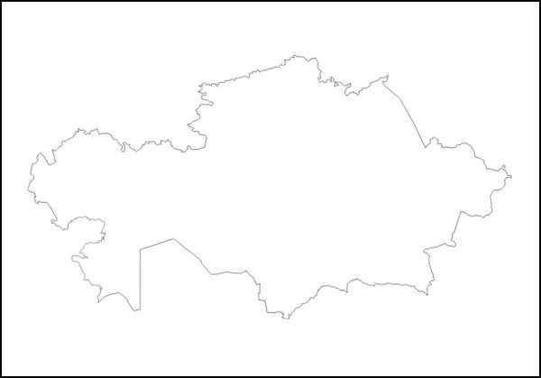 Карта Казахстана белая