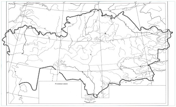 Контурная карта Казахстана