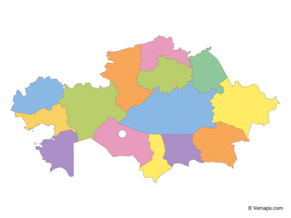 Политическая карта Казахстана