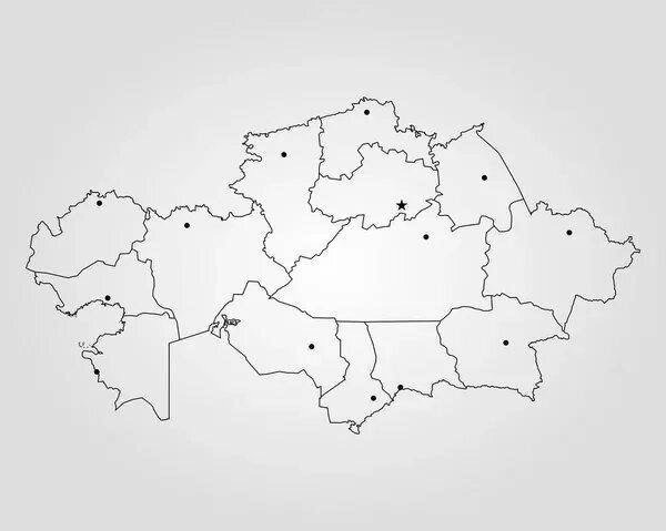 Карта Казахстана контур