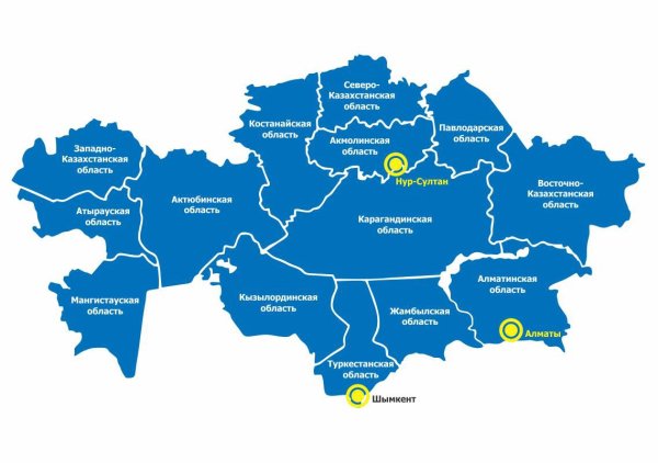 Карта Казахстана Северо Казахстанская область