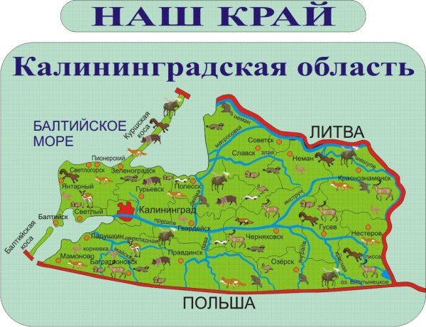 Калининградская область на карте