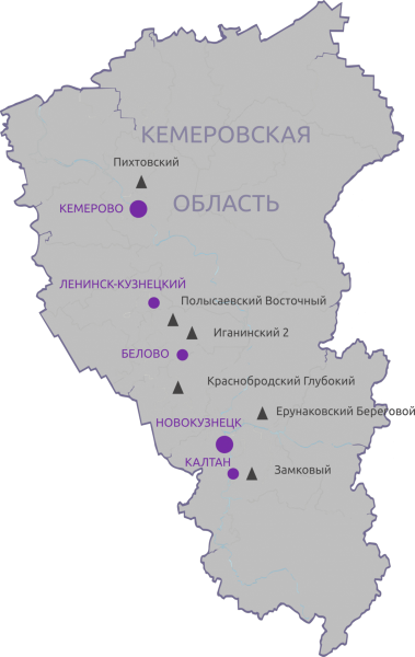 Карта Кемеровской области