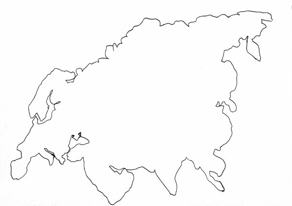 Материк Евразия контур