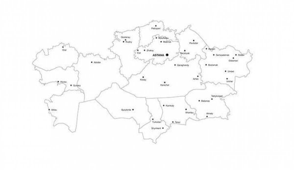 Контурная карта Казахстана